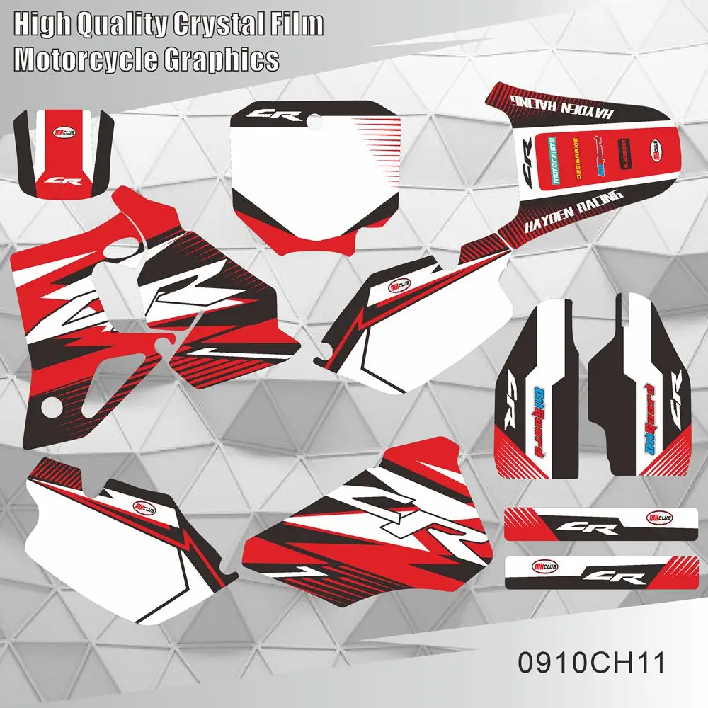 

Полноценные графические наклейки для HONDA CR 80 CR80 1996 1997 1998 1999 2000 2001 2002, наклейки на задний план мотоцикла с индивидуальным номером