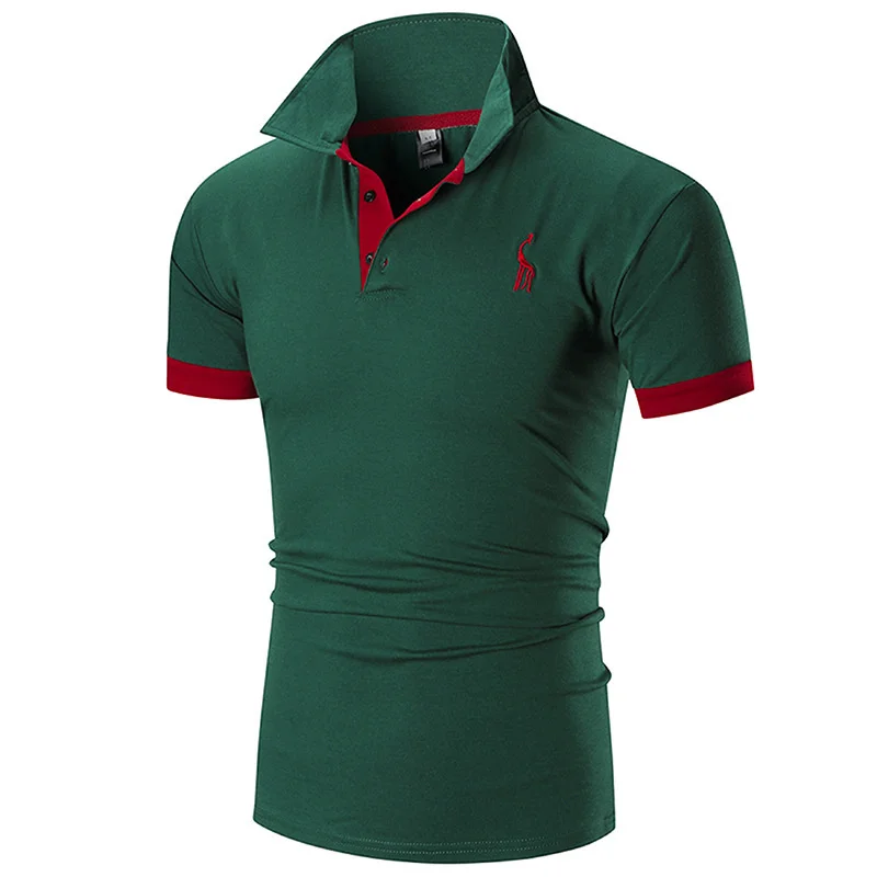

Men's Lapel Short Sleeves Embroidered Polo Shirts Breathable Polo Business Apparel Luxury Men's T-Shirts