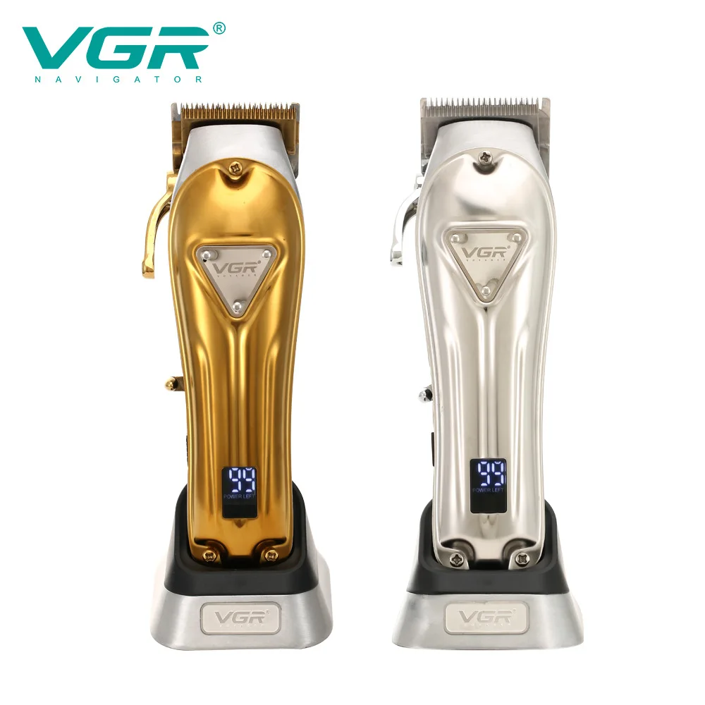 

VGR hair trimmer v656 hairdresser USB rechargeable hair clipper barber hair clipper oilhead hair carving white trimmer LED metal