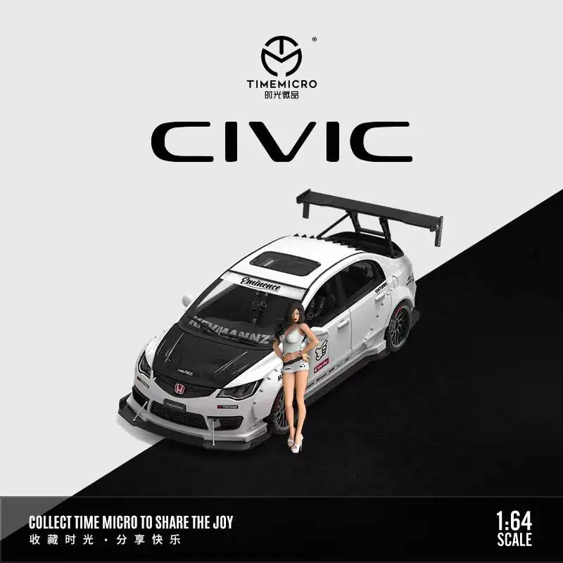 

TIME MICRO 1:64 Civic White Modified version Model Car