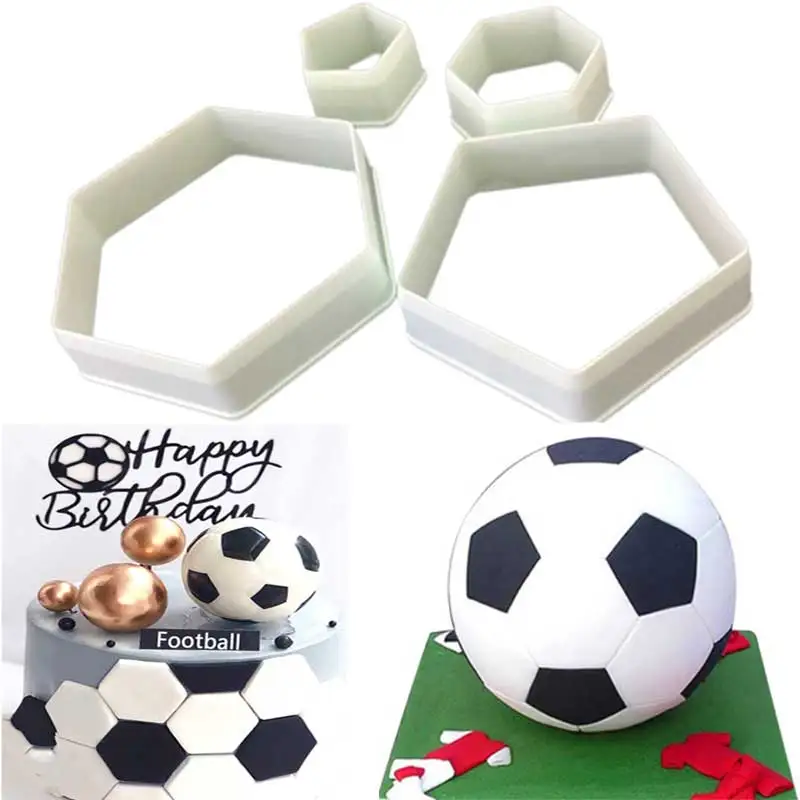 

4pcs Cookie Cutter Plastic Bakeware Fondant Cake Mold Football Clouds Shape Cake Tools Cake Decoration Kitchen Accessories