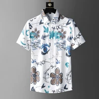 summer shirt men fashion causal floral print shirts summer luxurious shirt male short sleeve blouse high quality business tops