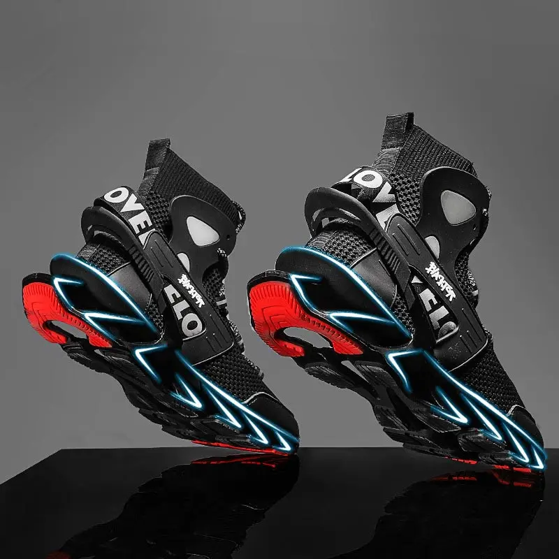 

High-top Cushioning Socks Sneakers Men Luxury Sport Shoes Men's Running Tennis Shoes Men's Sports Black Knit Knitted GMB-3033