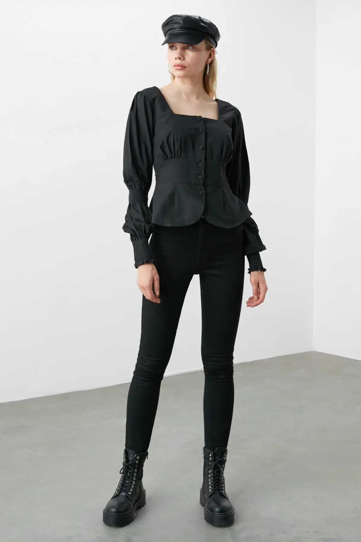 

Black Button Detail Bluz Christmas gift