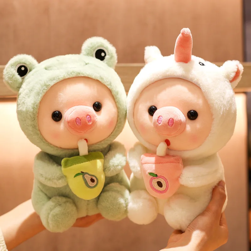 

Ins Net Red Milk Tea Pig Grabbing Machine Doll Girl Doll Tanabata Valentine's Day Companion Plush Toy