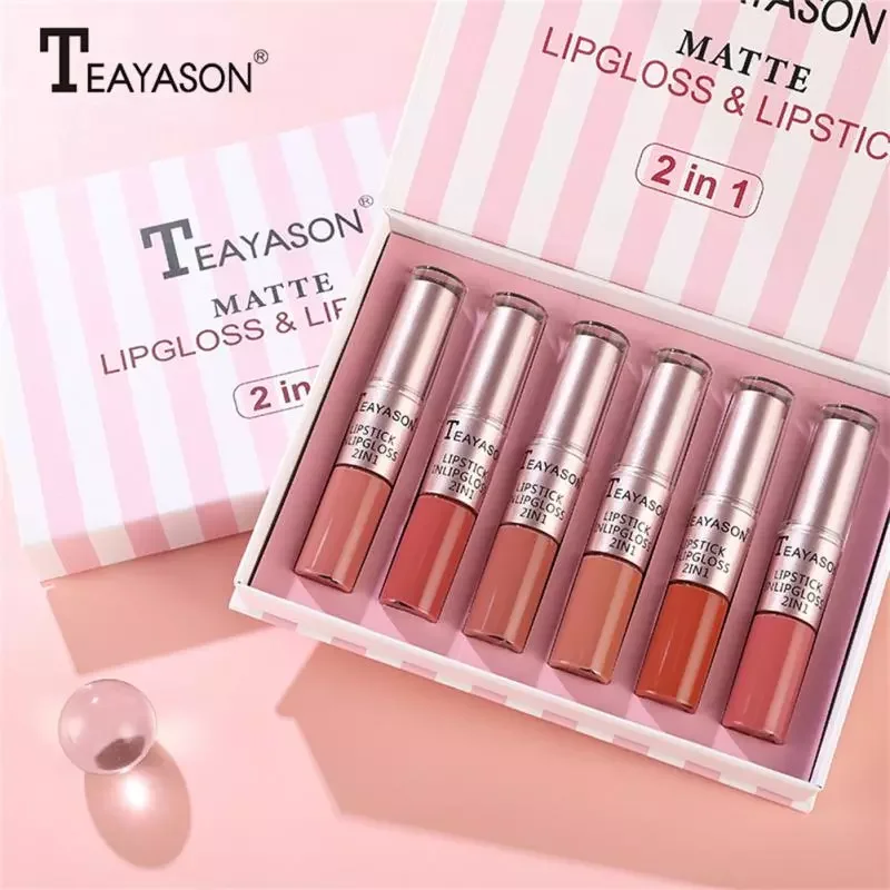 

NEW2023 1pcs Matte Lip Gloss Set Waterproof And Sweatproof Non-stick Cup Portable 12 Colors Lip Glaze Make-up For Women Cosmetic