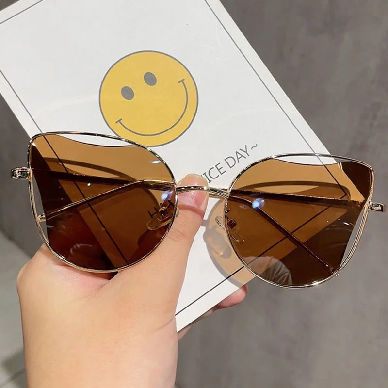 

Солнцезащитные очки NYWOOH в металлической оправе для мужчин и женщин, роскошные брендовые дизайнерские очки «кошачий глаз», модные солнечные аксессуары в Корейском стиле