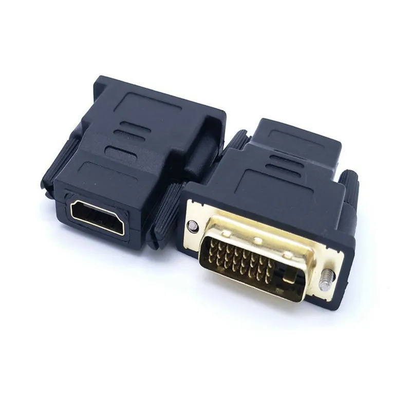 

2pcs HDMI-Compatible Adapter DVI 24+1 24k Gold Plated Plug Male To Female Audio Converter 1080P For HDTV Projector Monitor