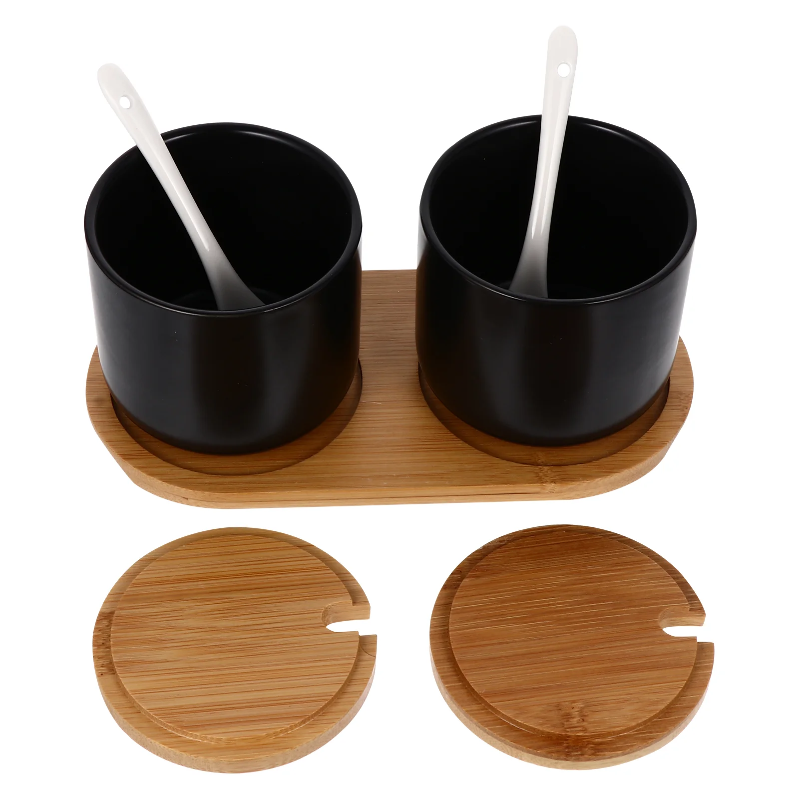 

1 Набор коробок для хранения приправ, керамический Органайзер Для Приправ Для домашнего использования (черный)