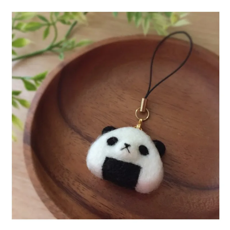 

Rice ball panda pendant wool needlepoint kit wool felt needle felting pendant craft needlecraft DIY handmade
