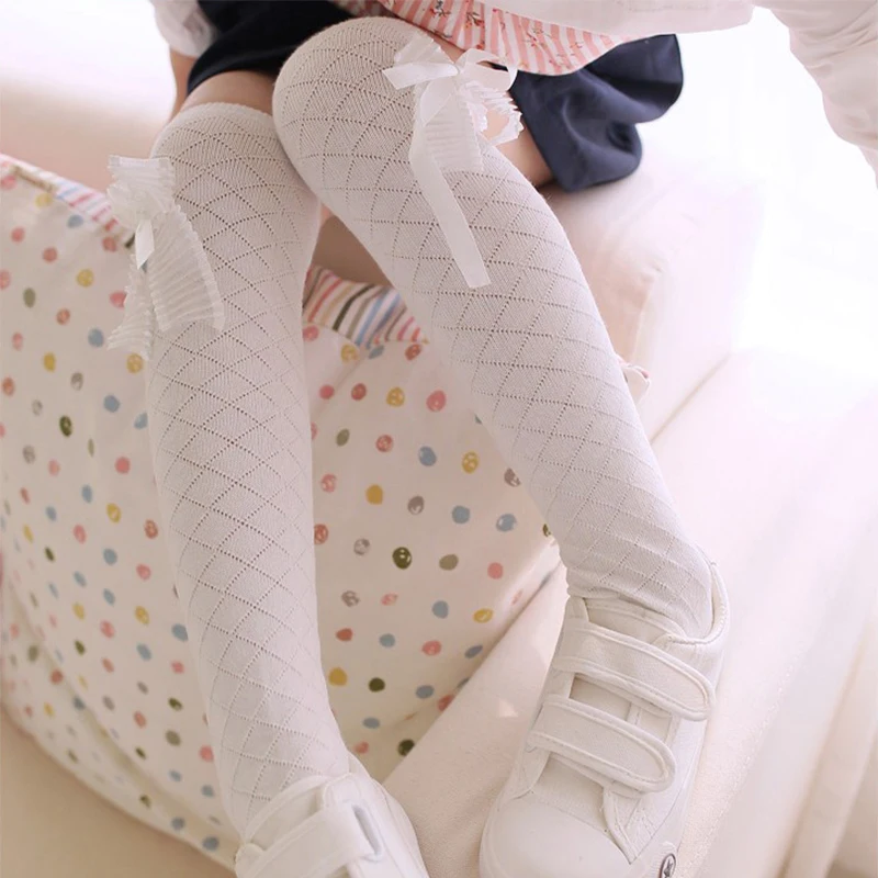

Милые кавайные Детские однотонные белые черные гольфы длинные гольфы с бантом ромб хлопковые балетные леггинсы чулки для детей девочек
