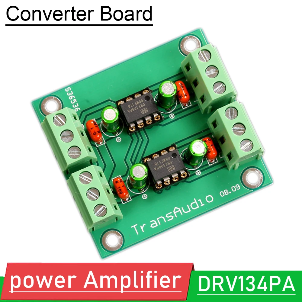 Desequilibrado para Saída Equilibrada Placa Conversor Estéreo Baixa Distorção Canal Duplo para Amplificador de Potência de Alta Fidelidade Drv134pa