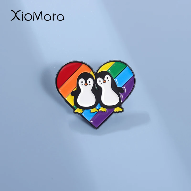 Эмалированные значки в виде пингвинов