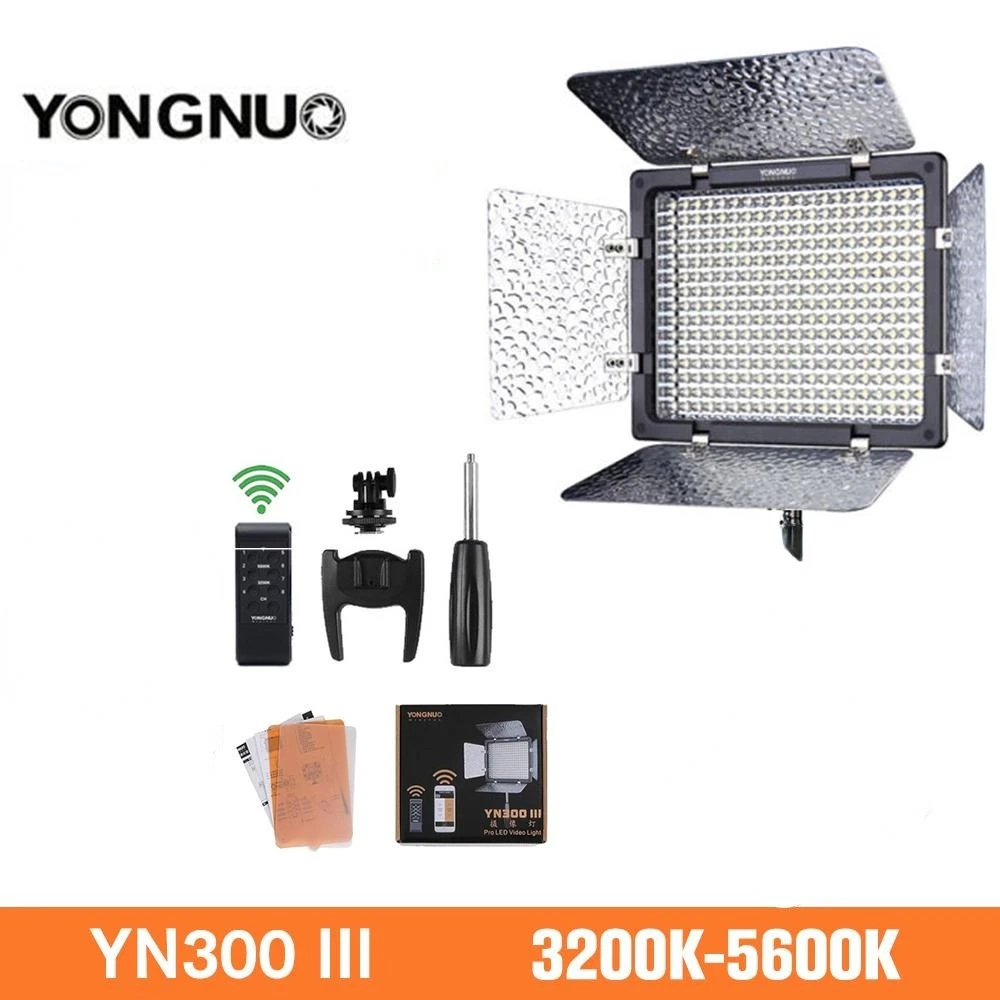 

Yongnuo YN300 III YN-300 III LED Video Light 3200k-5600K CRI95 Camera Photo Lighting for Studio Video