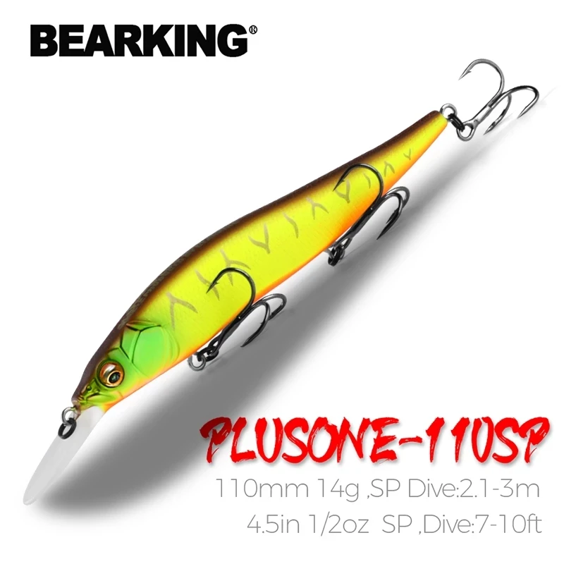 BEARKING NEW fishing lures, assorted colors, minnow crank 11cm 14g,tungsten weight system. hot model crank bait 10 colors