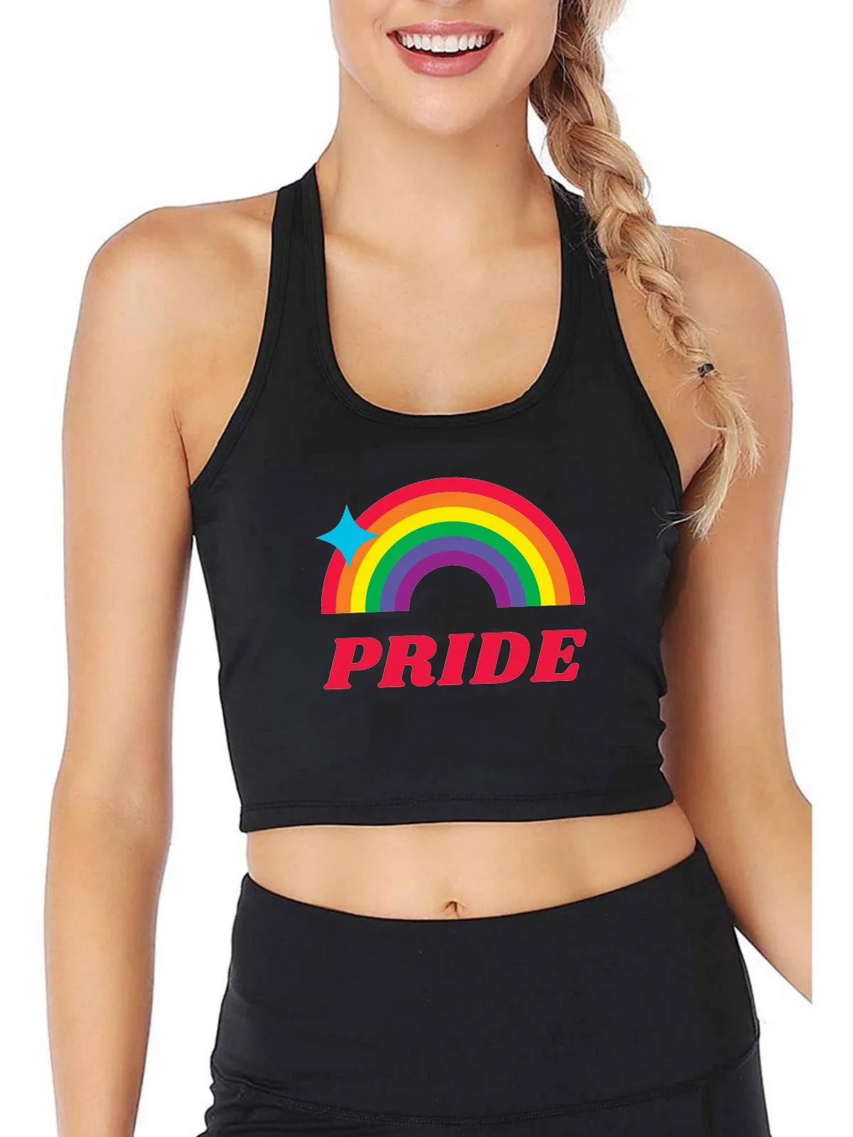 Приталенный кроп-топ Pride Face Mask пикантный облегающий Топ подчеркивает