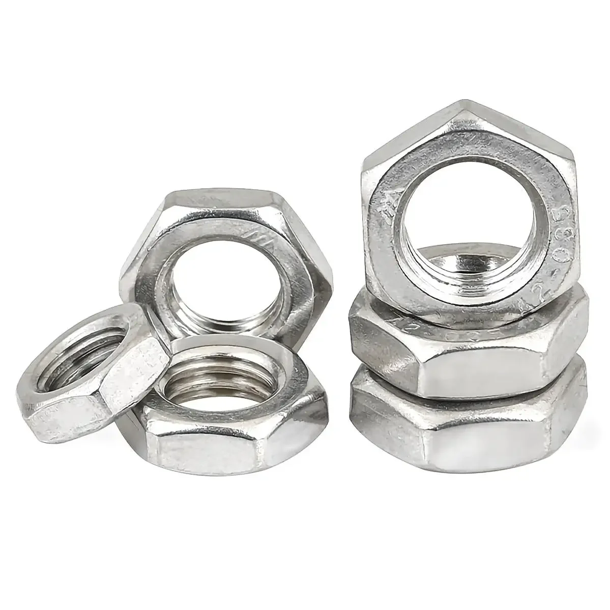 

Антикоррозийные гайки M8 M10 M12 M14 M16 M18 M20 304 из нержавеющей стали с обратной резьбой, шестигранные тонкие гайки с левой резьбой, тонкие шестигранные гайки с мелким шагом