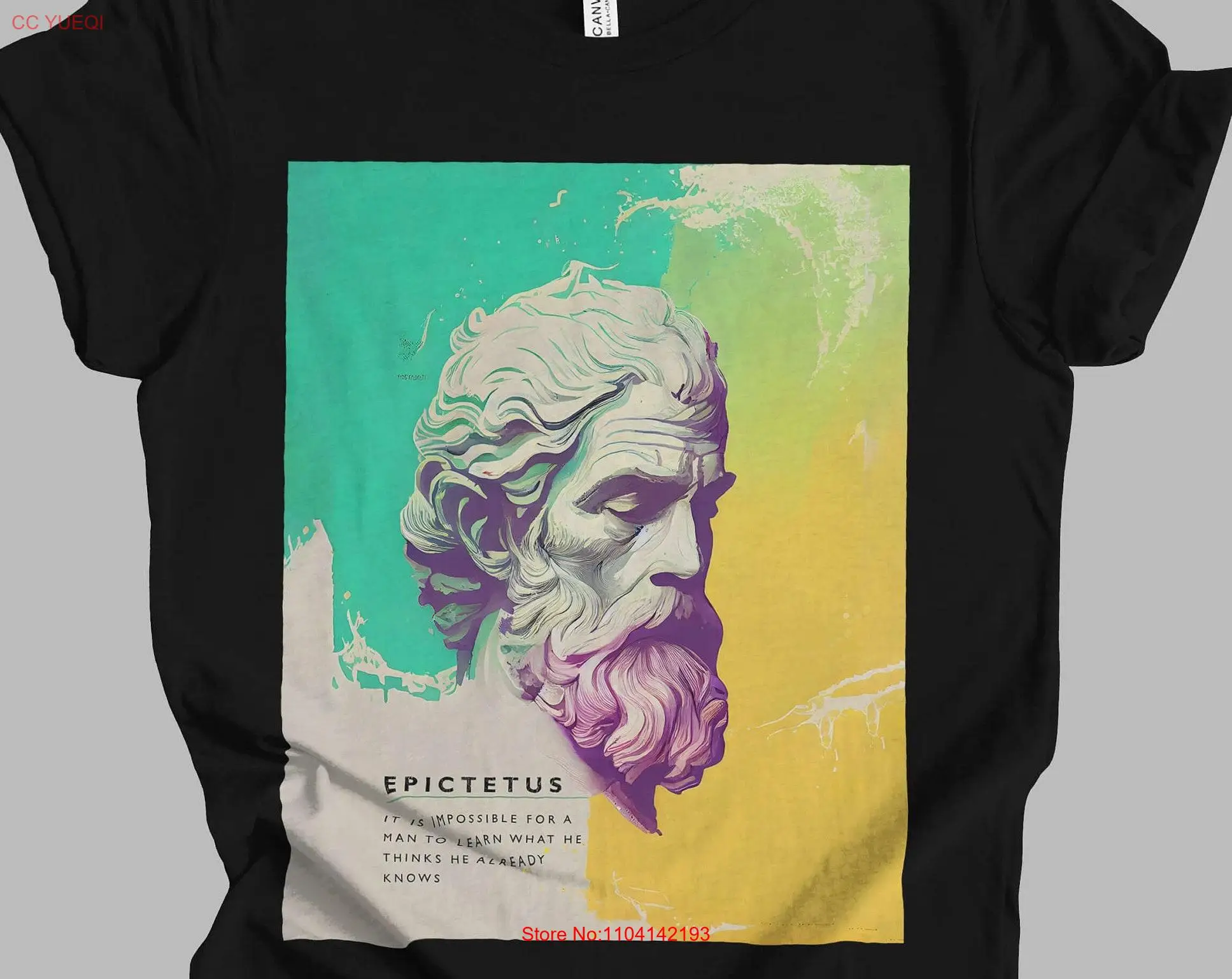 Футболка с акварельным принтом Epictetus Минималистичная футболка длинным или