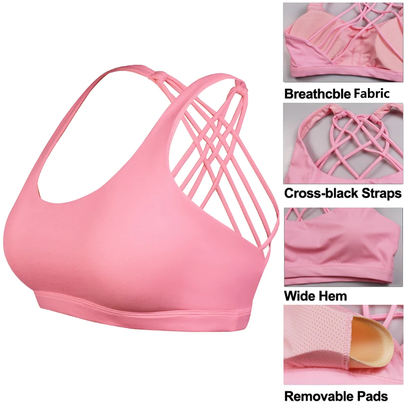 

SEXYWG Cross Back Open Halter Sports Bras Sexy Vest Top Fitness Women Running Sport Bh Yoga Shirt Bra Gym Compression Brassiere