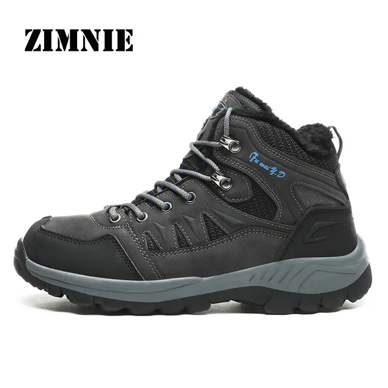 

ZIMNIE High Quality Outdoor Hiking Shoes Men Winter Plus Warm Casual Sneakers Male High Top Trekking Climbing Walking Boots
