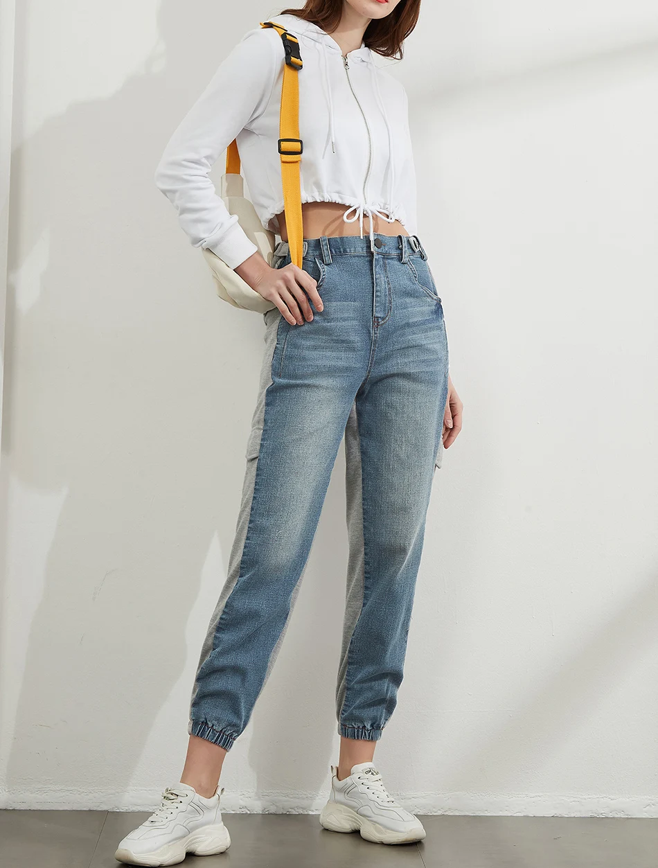 

Джинсы-шаровары женские с завышенной талией, Свободные мешковатые джинсовые брюки-Капри в винтажном стиле, тренд 2022