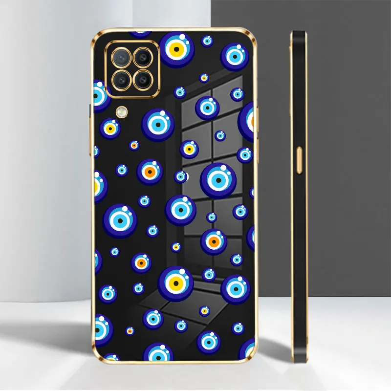 

Armor Electroplated Soft Celular Case for Samsung Galaxy A7 A03s A02s J2 J7 J4 Prime Plus Pro M33 A01 M02s Magic Devil Eyes