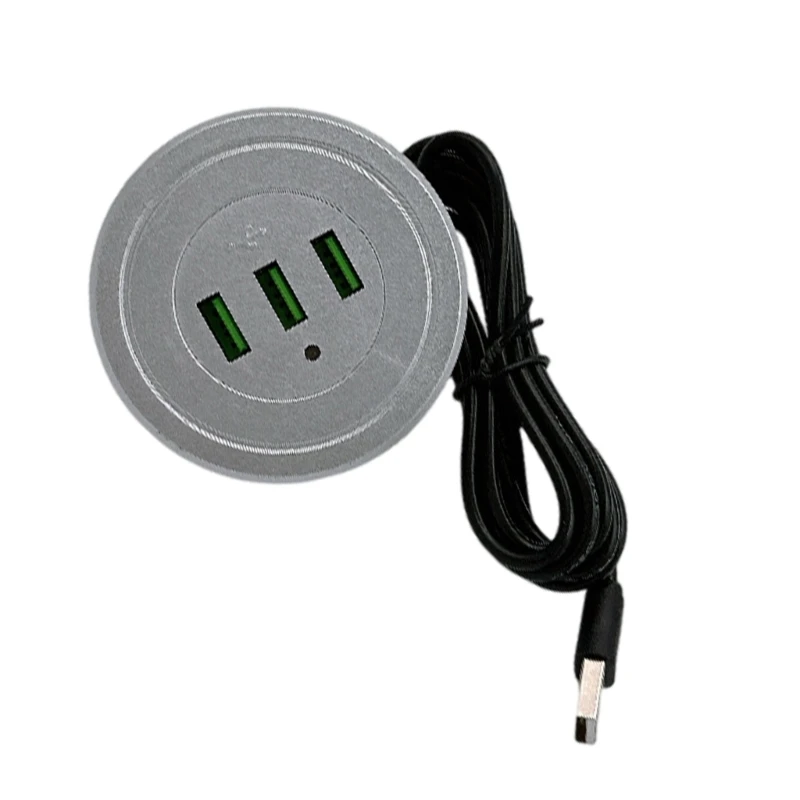 Фото Экономия места, двойная USB-розетка 2 USB 1, тип C, кабель 170 см, встраиваемое зарядное устройство для электронных устройств, №3