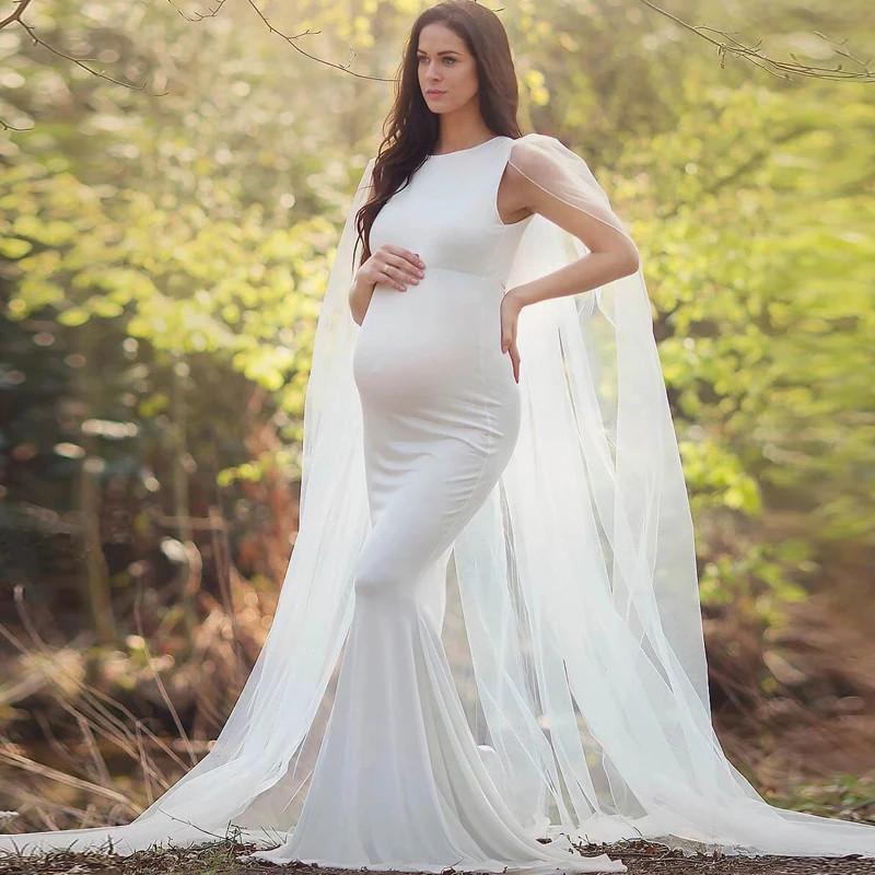 

Pluse Size Summer Women Maternity Clothes Photography Fluffy Sexy Photo Shoot Pregnancy Dress Long Cute Gala for Night