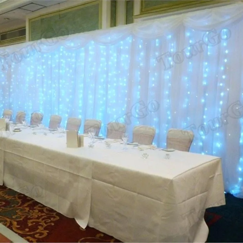 

starlit white color led lighting Wedding Backdrop Stage curtain 10ft x 20ft