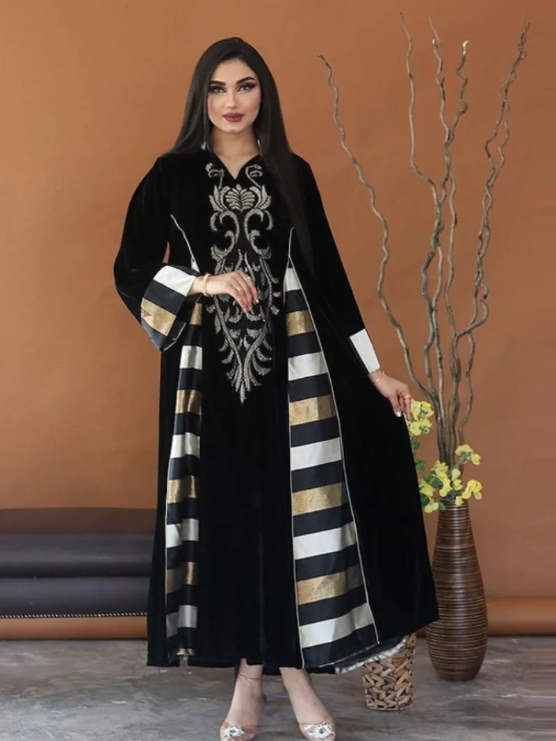 Ramadan Morocco Party Dress 2023 Eid Prayer Muslim Abaya Dresses Women Turkey India  Abayas Dubai Arab Vestidos Kaftan Gown Robe