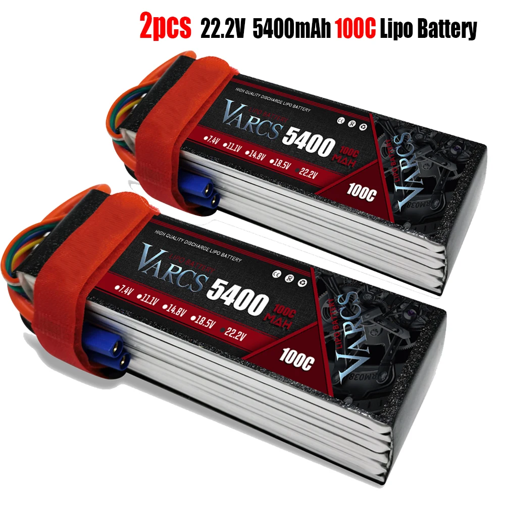 2PCS Lipo Batteries VARCS 7.4V 7.6V 11.1V 15.2V 14.8V 22.2V 2S 3S 4S 6S 5400Mah 6300Mah 6500mAh 6200mAh 6750mAh 8000mAh 7000mAh