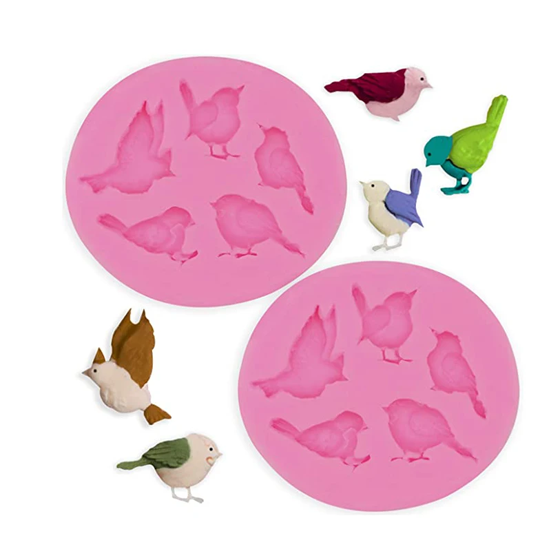 

3D Bird Fondant Silicone Mold Impression Mat Chocolate Candy Mould Cake Decorating Tools Cupcake Topper Gum Paste Birthday Party