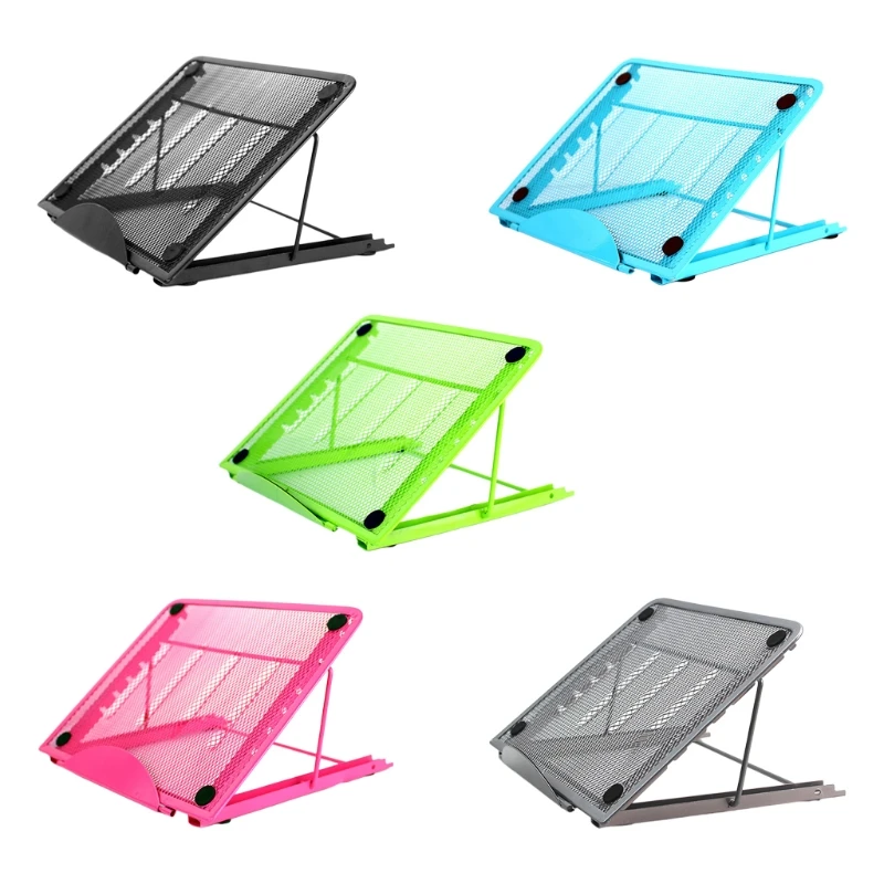 Portable Laptop Phone Stand Metal Mesh Desktop Holder for Mac-Book Foldable Cooling Base for Laptop Drawing Painting