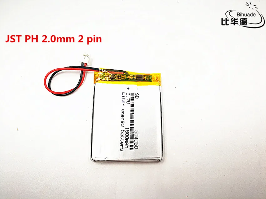 

5pcs/lot JST PH 2.0mm 2 pin Good Qulity 3.7V,1500mAH,504050 Polymer lithium ion / Li-ion battery for TOY,POWER BANK,GPS,mp3,mp4