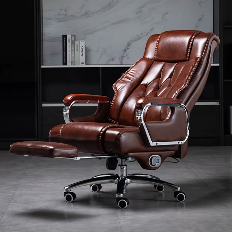 

Mobile Recliner Office Chairs Leather Lounge Luxury Modern Chairs Swivel Relaxing Italian Fauteuil Living Room Furniture GXR30XP