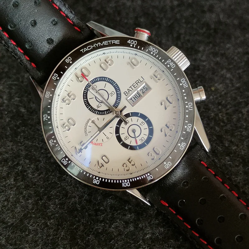 Роскошный брендовый хронограф VK кварцевый механизм Керамическая рамка