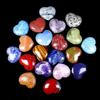 4cm natural crystal heart shaped stone 21 multicolors love shape carved reiki agate obsidian gem artificial turquoise opal stone