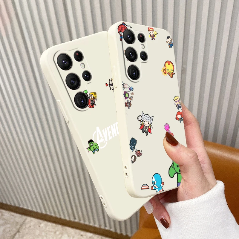 

Liquid Rope Funda Marvel Avengers Hero Cartoon Phone Case For Samsung Galaxy S22 S21 S20 FE S10 Note 20 10 Plus Lite Ultra 5G