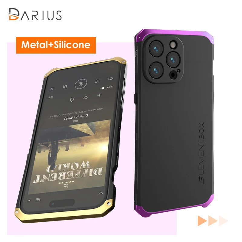 Alloy Metal Silicone Frame For iPhone 13 12 11 14 Pro Max 13Mini 14Plus XS XR X Three-stage Shell Lens Protection PC Hard Cover