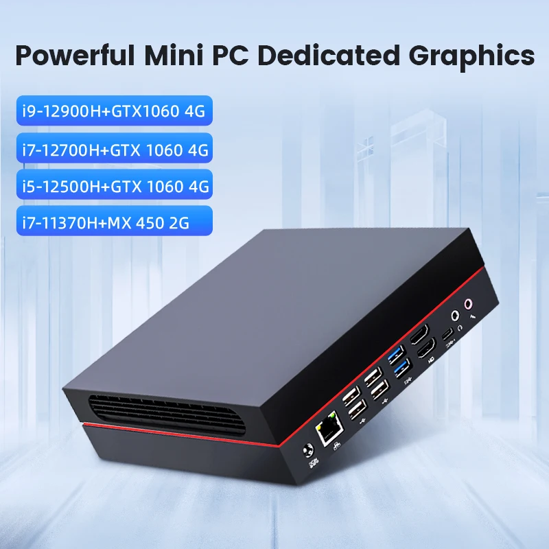 

Topton Mini Gaming PC i9 12900H i7 12700H NVIDIA GTX 1060 4G 2*DDR4 NVMe Gamer Pocket Pc Windows 11 1*Type-C 2*HDMI 8K UHD HTPC