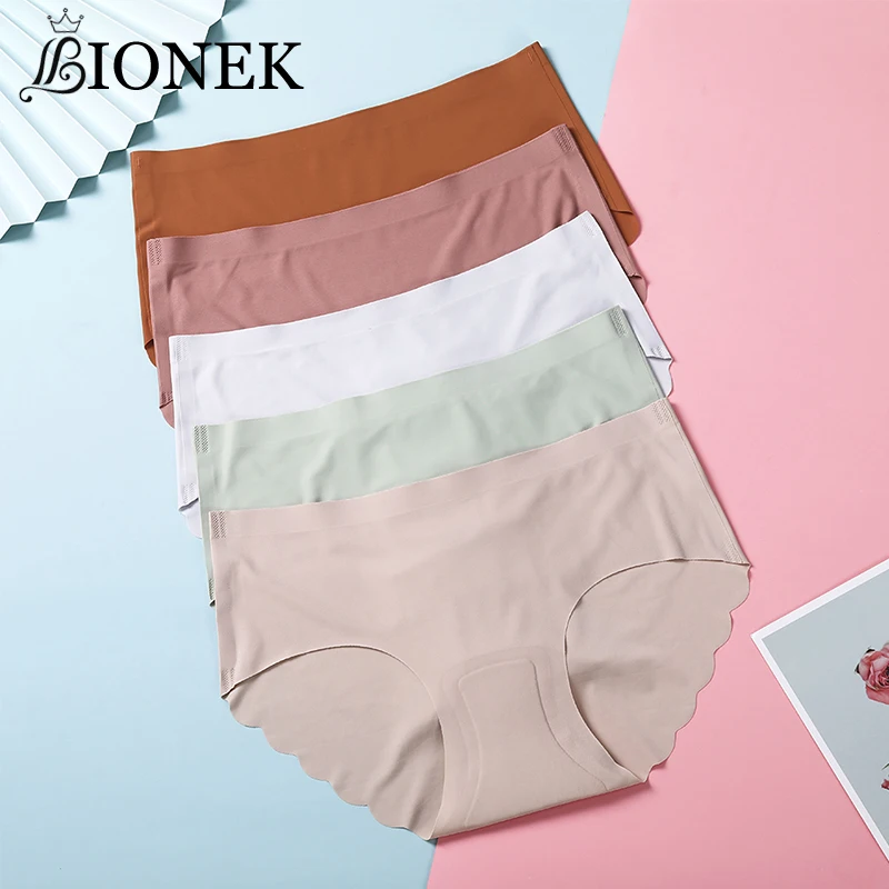 Бесшовные трусики BIONEK с волнистыми краями, женские трусики из вискозы, женское нижнее белье, трусики, женские трусики, удобные эластичные женские трусики
