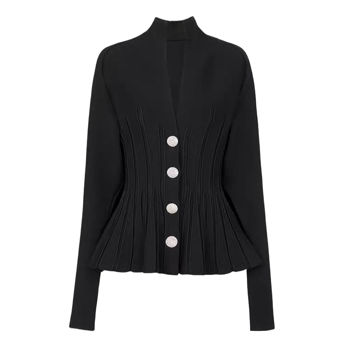 Трикотаж в европейском и американском стиле с длинным рукавом V-образным вырезом