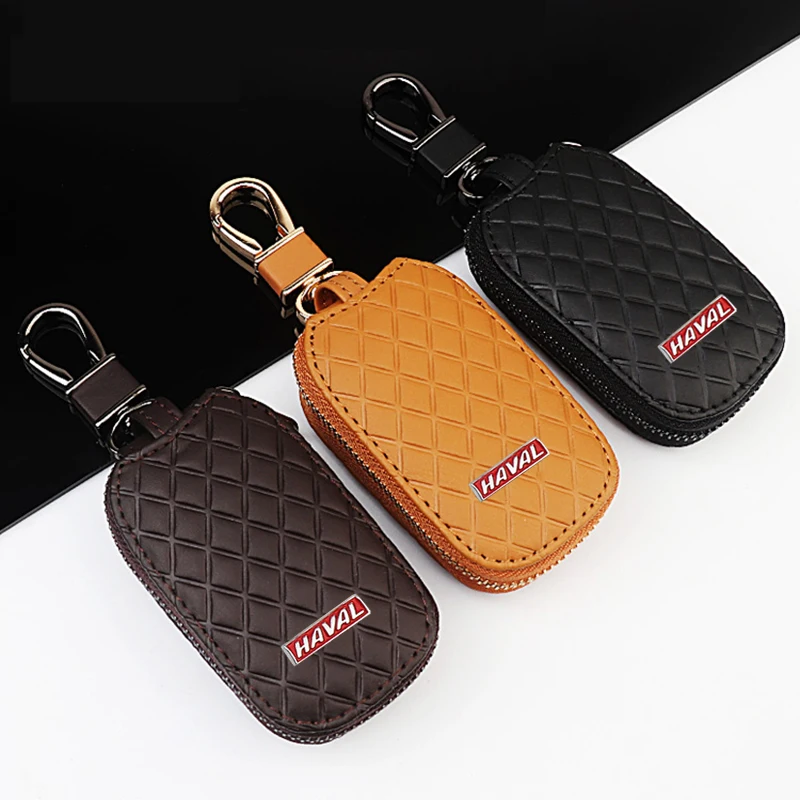 

Leather Car Key Ring Keychain Bag Case Buckle Holder Auto Accessories for Haval C50 E F5 F7X H1 H2S H4 H6 Coupe H7 H8 H9 IF M6