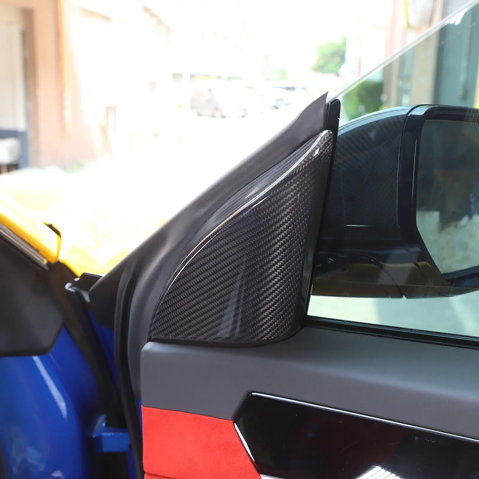 Сухая внутренняя дверь автомобиля из углеродного волокна треугольная накладка