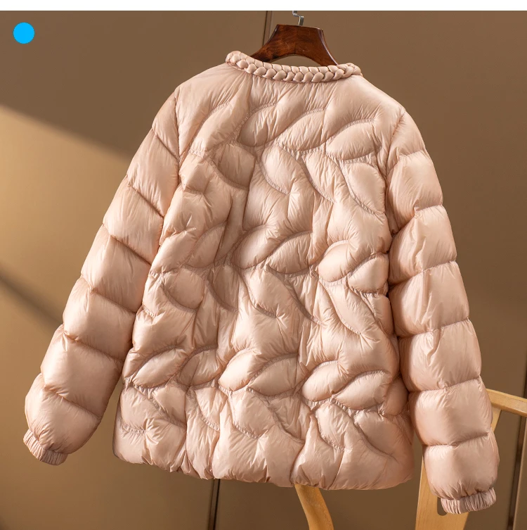 High Quality Winter Coat Women  90%  White Goose Down  Solid  100g-150g  Streetwear  Autumn/Winter  Wide-waisted  Zipper