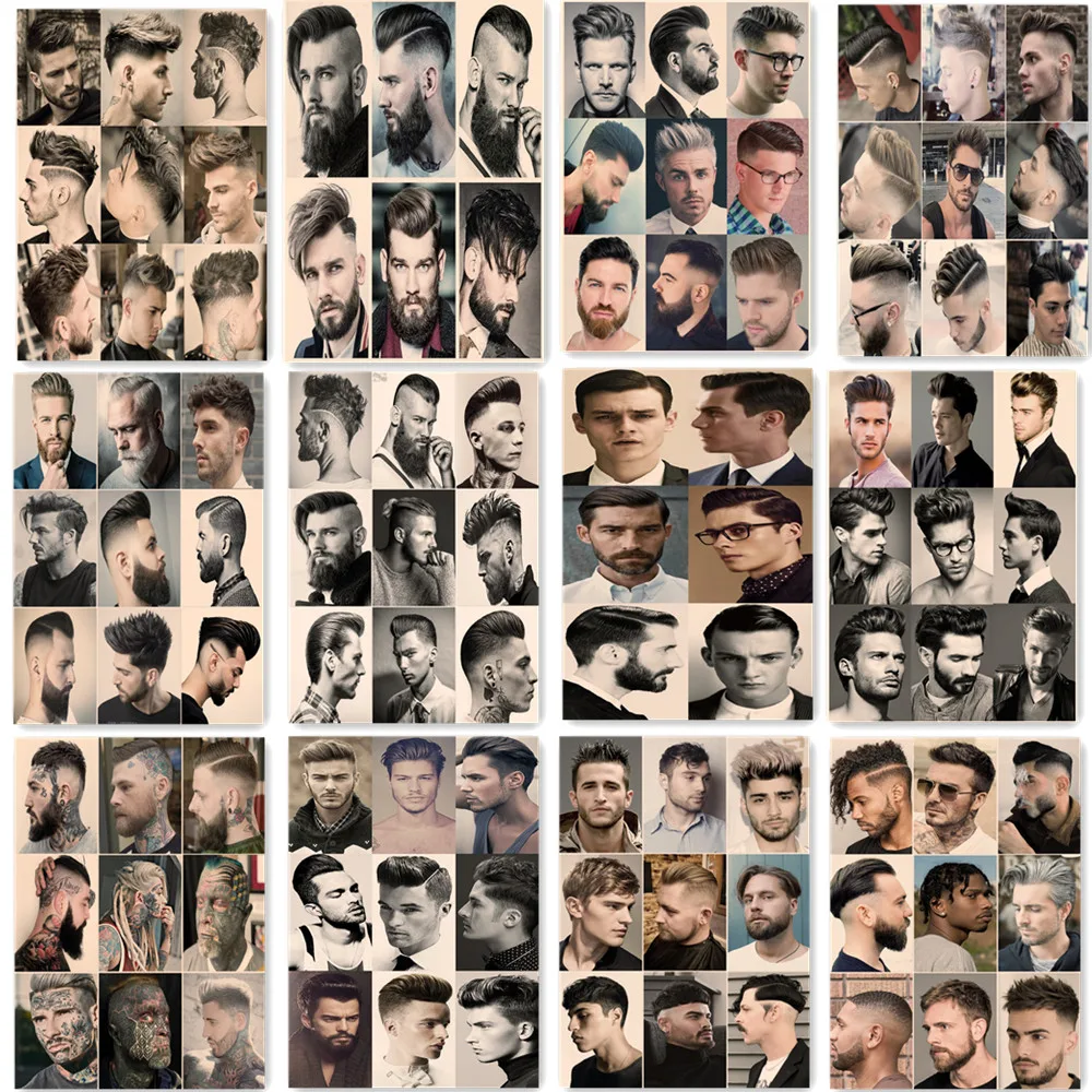 

Best Men's Hairstyles Tattoo Poster Hair Salon Signboard Vintage Kraft Paper Print Art Painting Barber Shop Wall Decor Sticker 1