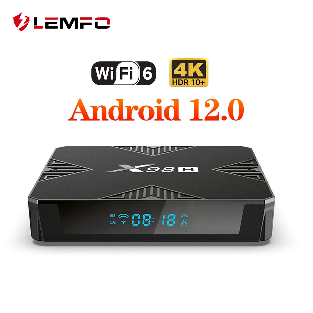 LEMFO X98H Smart TV Box Android 12 Allwinner H618 4K WIFI6 Google Voice Assistant Youtube Media Player Set Top Box Android 12.0