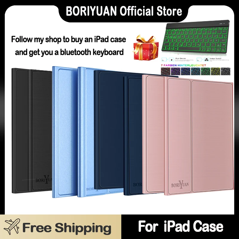 

Чехол для Apple iPad 2, 3, 4, 5, 6, 7, 8, 9, 9,7, 10,2, чехол для планшета 6-го и 7-го 8-го поколения, тонкий чехол с откидной крышкой и Bluetooth-клавиатурой