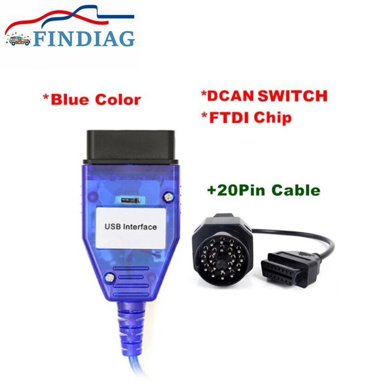 Лидер продаж! Новинка! Диагностический кабель 20pin + INPA для BMW K + DCAN K Switch OBD2, USB интерфейс INPA, диагностический сканер OBD2