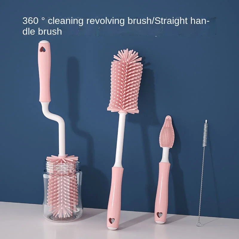 

Silicone bottle brush nipple brush cleaning brush set straw brush dead angle 360-degree bottle washing artifact